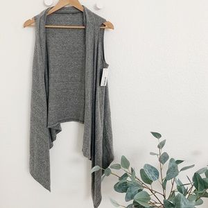Soft Heather Gray Sweater Vest, High Low